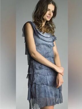 Tempo Paris Blue Ruffle Dress | XL | New with Tags